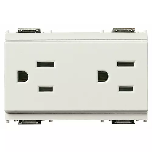 Vimar - 16246.B - Two 2P+E 15A 127V USA outlets white