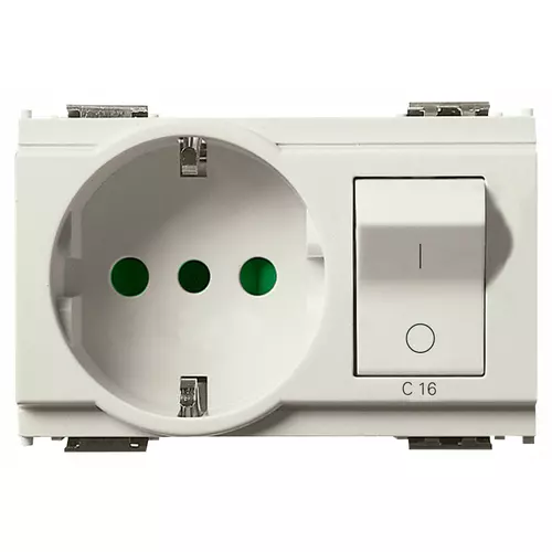 Vimar - 16276.B - 2P+E 16A P30 outlet+C16 CB white