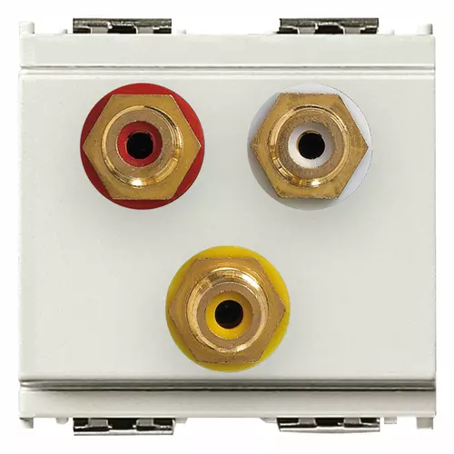 Vimar - 16333.B - Socket with 3 RCA connectors white