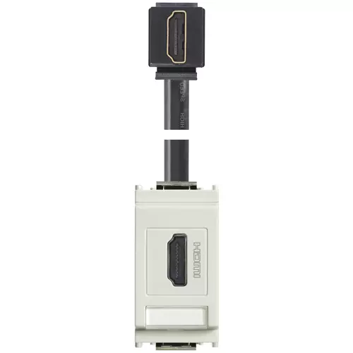 Vimar - 16334.H.B - Prise HDMI 2.1b avec câble à 90° blanc