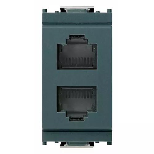 Vimar - 16338 - Zwei Telefon-Steckdosen RJ11 6/4 grau
