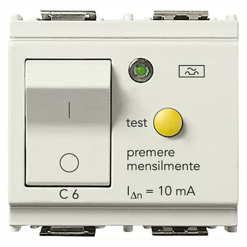 Vimar - 16511.06.B - Interruptor MTDif.1P+N C6 10mA blanco