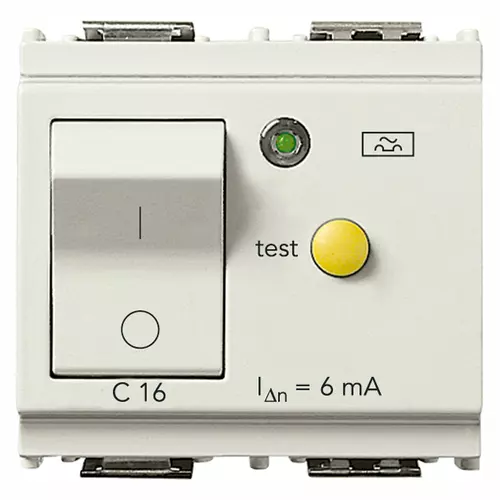 Vimar - 16511.16.6.B - Διακόπτης 1P+N C16 RCBO 6mA λευκό