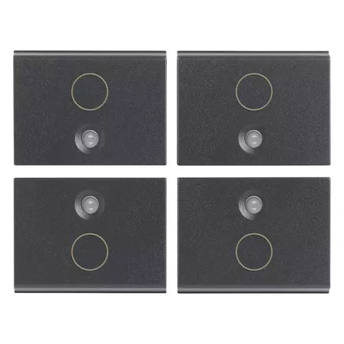 Vimar - 16841.0 - Quatre demi-boutons 1M symbole O gris