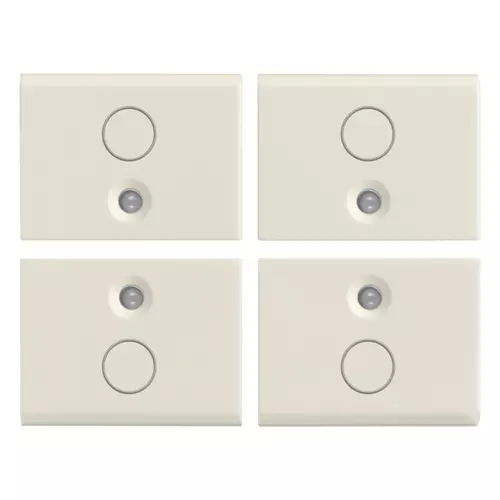 Vimar - 16841.0.B - Quatre demi-boutons 1M symbole O blanc