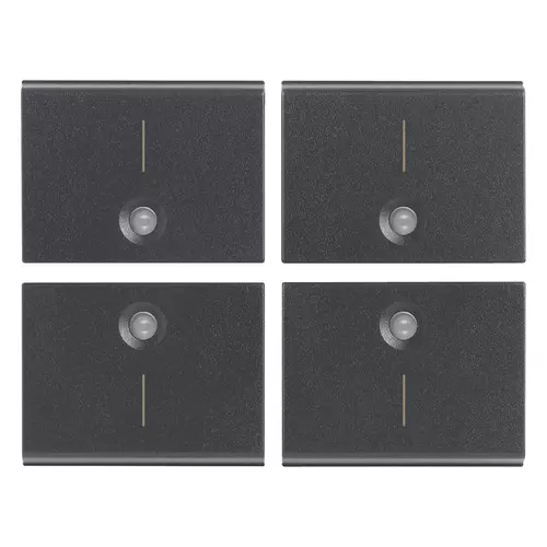 Vimar - 16841.1 - Quatre demi-boutons 1M symbole I gris