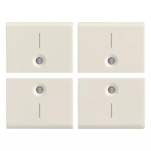 Vimar - 16841.1.B - Quatre demi-boutons 1M symbole I blanc