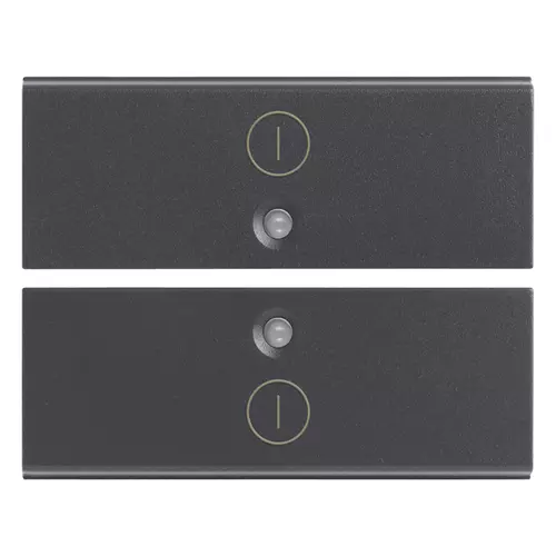 Vimar - 16842.2 - Deux demi-boutons 2M symboles I/O gris