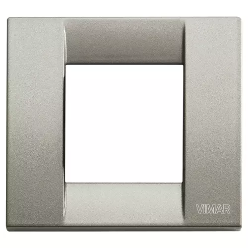Vimar - 17092.24 - Placa Classica 1-2M met.titanio metal.