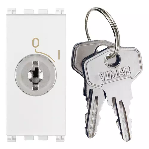 Vimar - 19082.B - 2P 16AX 1-way-switch +key in OFF white