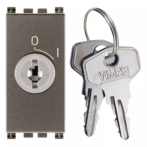 Vimar - 19082.M - 2P 16AX 1-way-switch +key in OFF Metal
