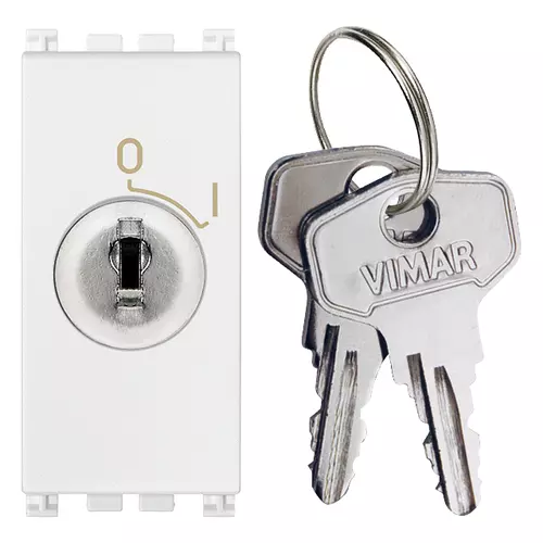 Vimar - 19083.B - Interrupteur 2P 16(3)A +clé blanc