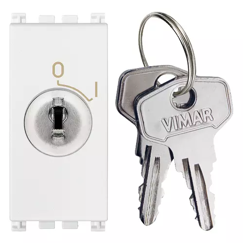 Vimar - 19083.CU.B - Interrupteur 2P 16(3)A +clé 000 blanc