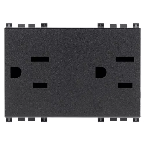 Vimar - 19246 - Two 2P+E 15A 127V USA outlets grey