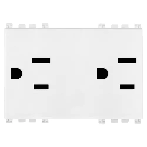 Vimar - 19246.B - Two 2P+E 15A 127V USA outlets white