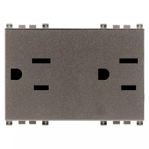 Vimar - 19246.M - Two 2P+E 15A 127V USA outlets Metal