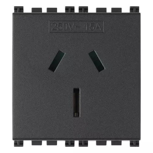 Vimar - 19262 - 2P+E 15A Australian SICURY outlet grey