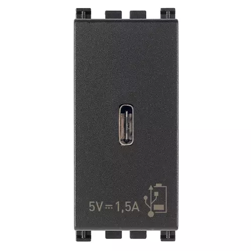 Vimar - 19292.C - C-USB supply unit 5V 1,5A 1M grey