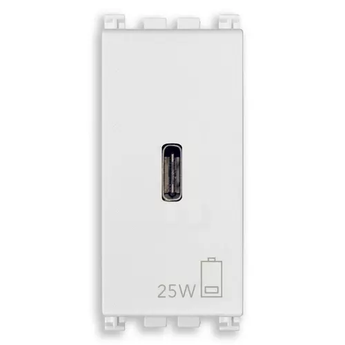 Vimar - 19292.C.25.B - Alimentation USB C PD 25W blanc