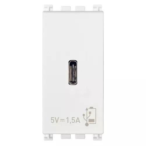 Vimar - 19292.C.B - C-USB supply unit 5V 1,5A 1M white