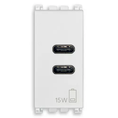 Vimar - 19292.CC.B - Alimentation USB C+C 15W 3A 5V 1M blanc