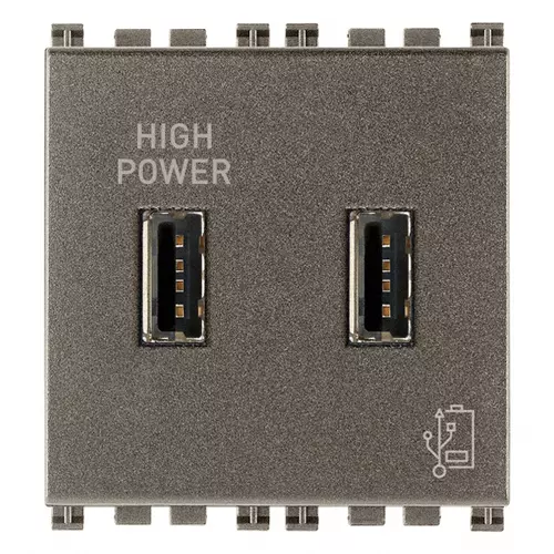 Vimar - 19295.M - Unité alimentation USB 5V 2,1A 2M Metal