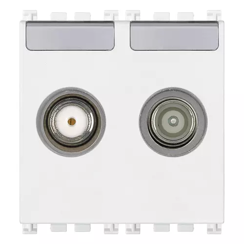 Vimar - 19302.10.B - TV-RD-SAT through-line outlet2outs white