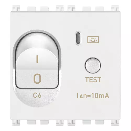 Vimar - 19411.06.B - 1P+N C6 RCBO 120-230V 10mA white