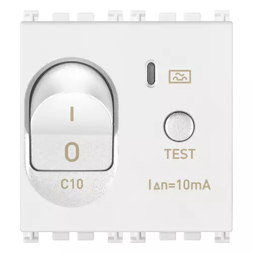 Vimar - 19411.10.B - Διακόπτης 1P+N C10 RCBO 10mA λευκό