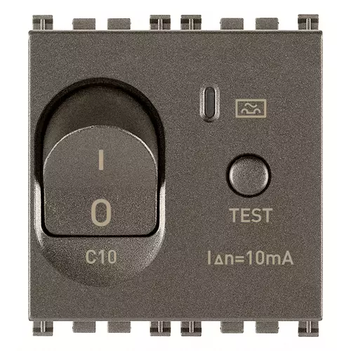 Vimar - 19411.10.M - 1P+N C10 10mA RCBO Metal