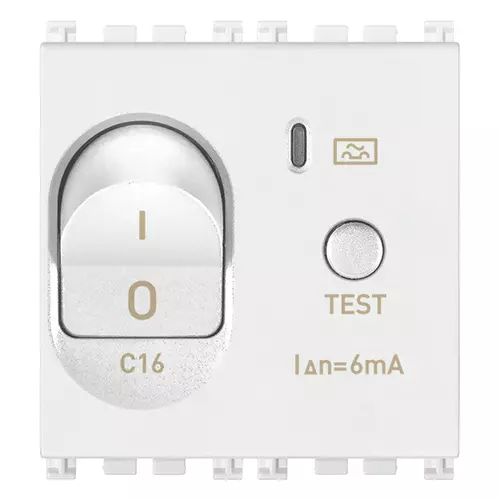 Vimar - 19411.16.6.B - Διακόπτης 1P+N C16 RCBO 6mA λευκό