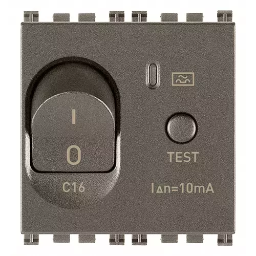 Vimar - 19411.16.M - 1P+N C16 10mA RCBO Metal