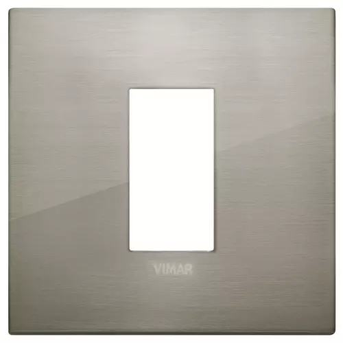 Vimar - 19641.08 - Classic plate 1M metal brushed inox