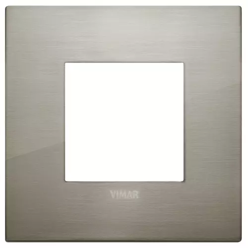 Vimar - 19642.08 - Classic plate 2M metal brushed inox
