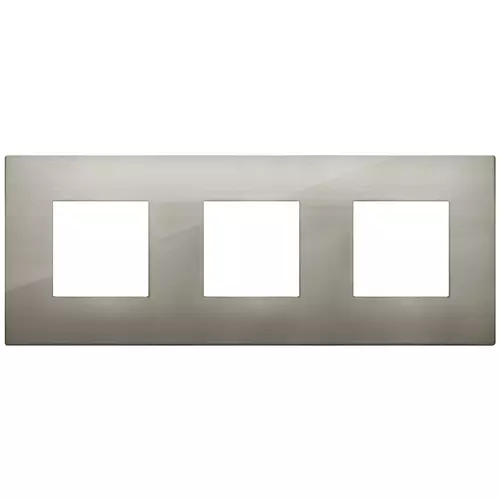 Vimar - 19644.08 - Placa 6M(2+2+2x71) metal inox cepillado