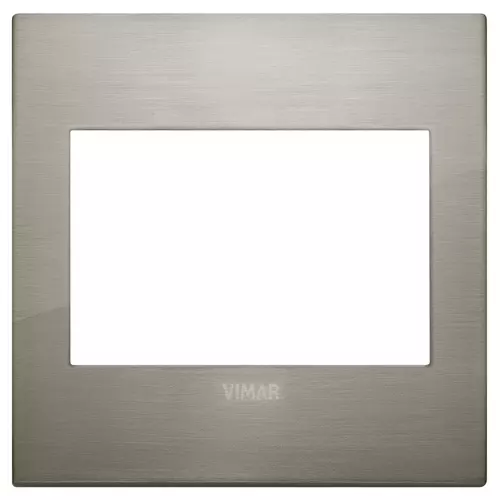 Vimar - 19648.08 - Classic plate 3M BS metal brushed inox