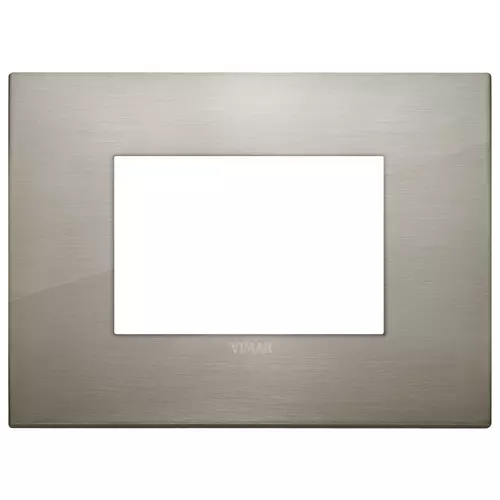 Vimar - 19653.08 - Classic plate 3M metal brushed inox