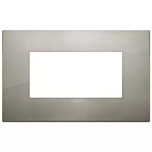 Vimar - 19654.08 - Classic plate 4M metal brushed inox