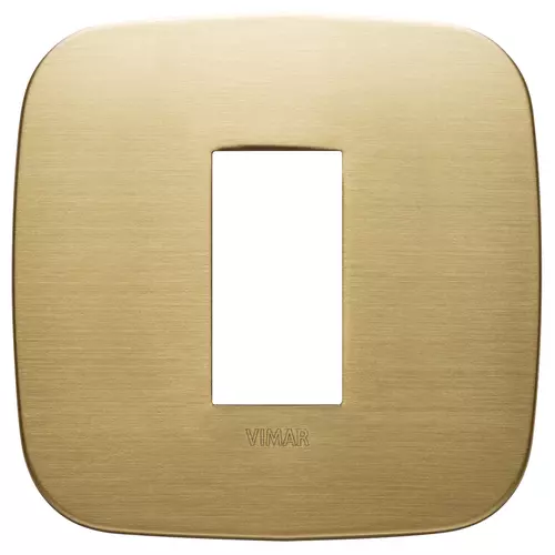 Vimar - 19671.12 - Round plate 1M metal brushed brass