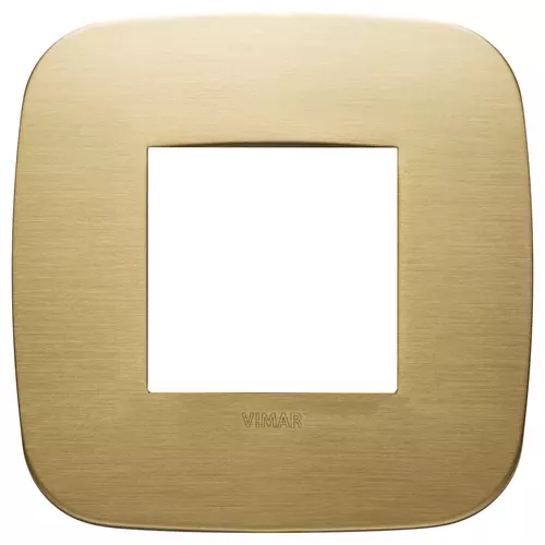 Vimar - 19672.12 - Round plate 2M metal brushed brass