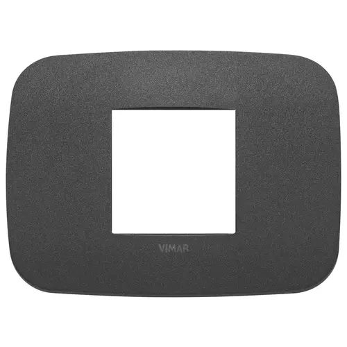 Vimar - 19682.21 - Round plate 2centrM metal matt graphite