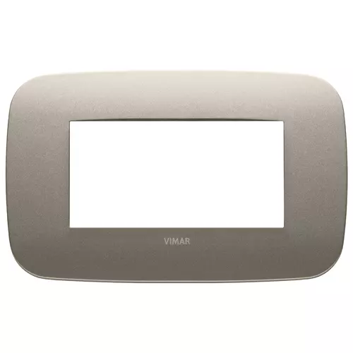 Vimar - 19684.13 - Round plate 4M metal matt champagne