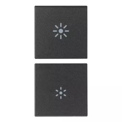 Vimar - 19751.3 - 2 half buttons 1M regulation symbol grey