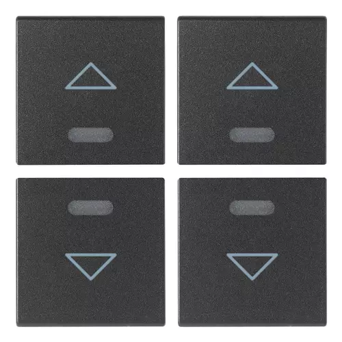 Vimar - 19841.3 - Four half-buttons 1M arrow symbol grey