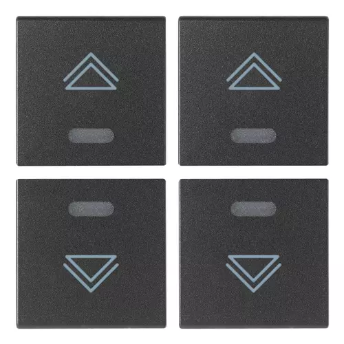Vimar - 19841.4 - Four half-buttons 1M regul.symbol grey