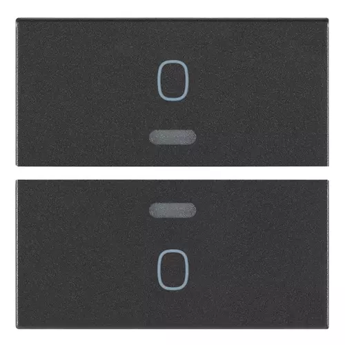Vimar - 19842.0 - Deux demi-boutons 2M symbole O gris