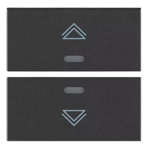 Vimar - 19842.4 - Deux demi-boutons 2M symbole réglage gri