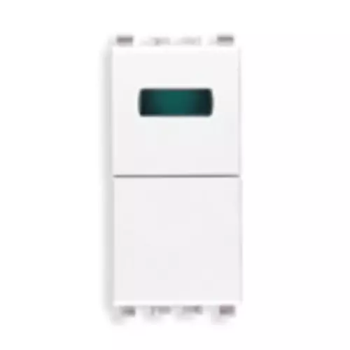 Vimar - 20068.V.B - 1P NO 10A push +green indicator white