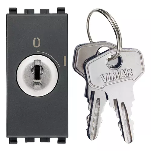 Vimar - 20083.CU - 2P 16(3)A 1-way sw.+000-key grey