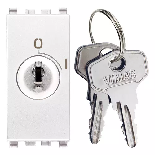 Vimar - 20083.CU.B - Schalter 2P 16AX m/000-Schlüssel weiß